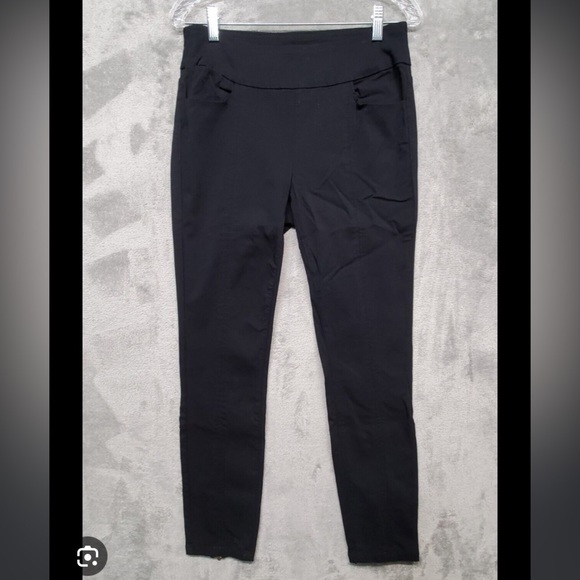 Soft surroundings Pull on Skinny Black Pants with ankle zipper Small - Picture 3 of 6